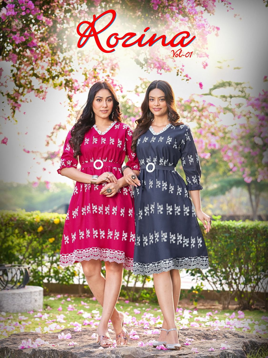 Rozina Vol 1 Beautiful Flair Long Top Collection Manufacturer Surat