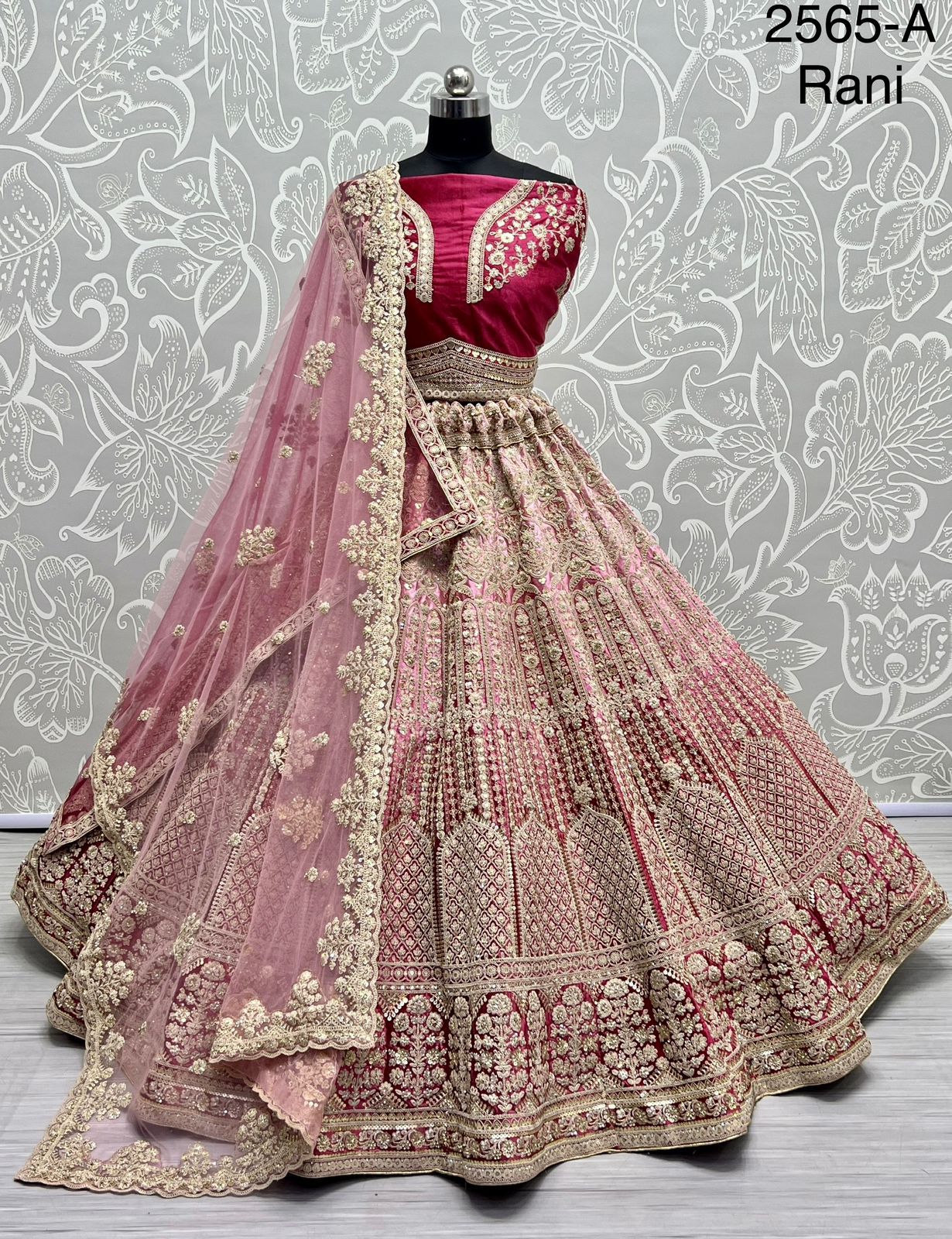 New Design 2565 Heavy Work Padded Velvet Designer Occasion Wear Lehangas