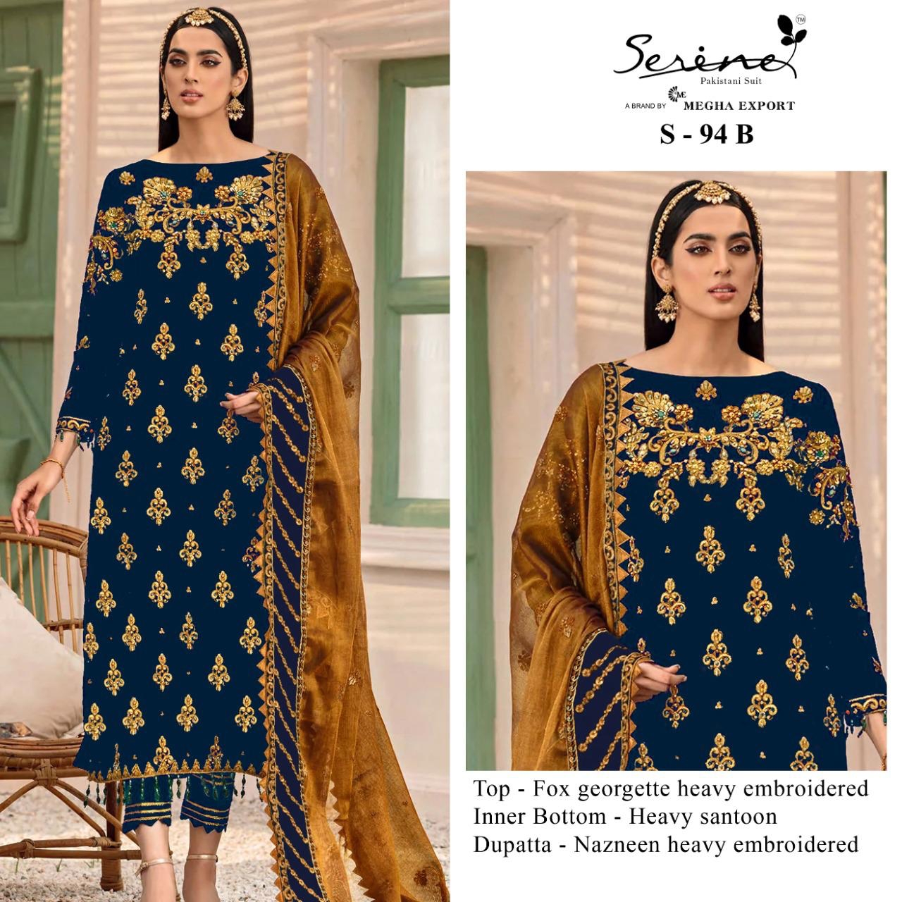 S 94 Serine Georgette Pakistani Collection Manufacturer Surat