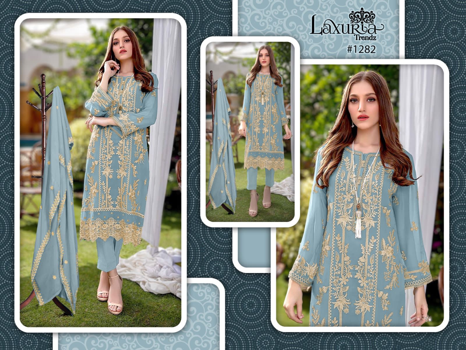Laxuria Trendz D No 1282 Georgette Handwork Collection