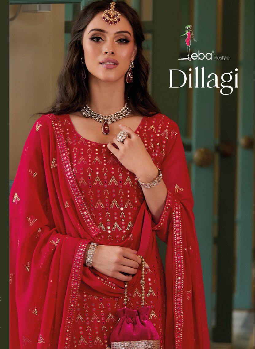 Dillagi Eba Lifestyle Georgette Plazo Redymade Suits