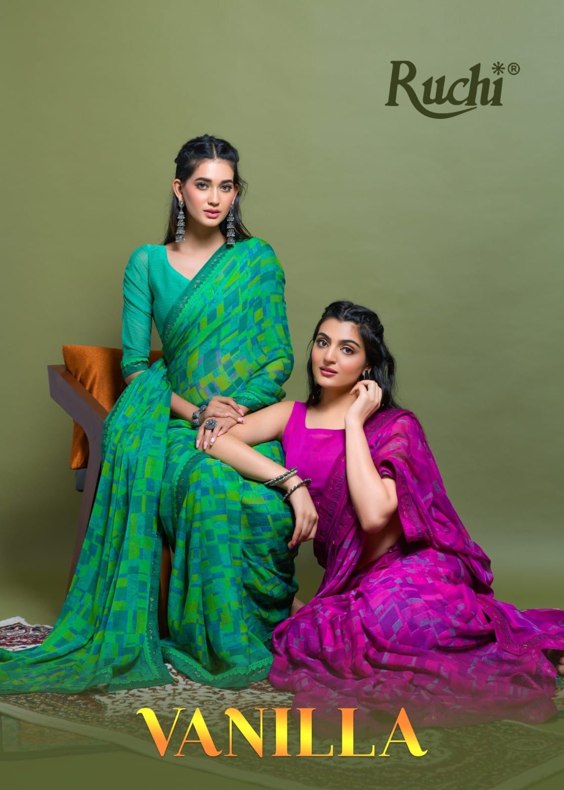 Vanilla Vol 3 Ruchi Chiffon Sarees Regular Wear Collection