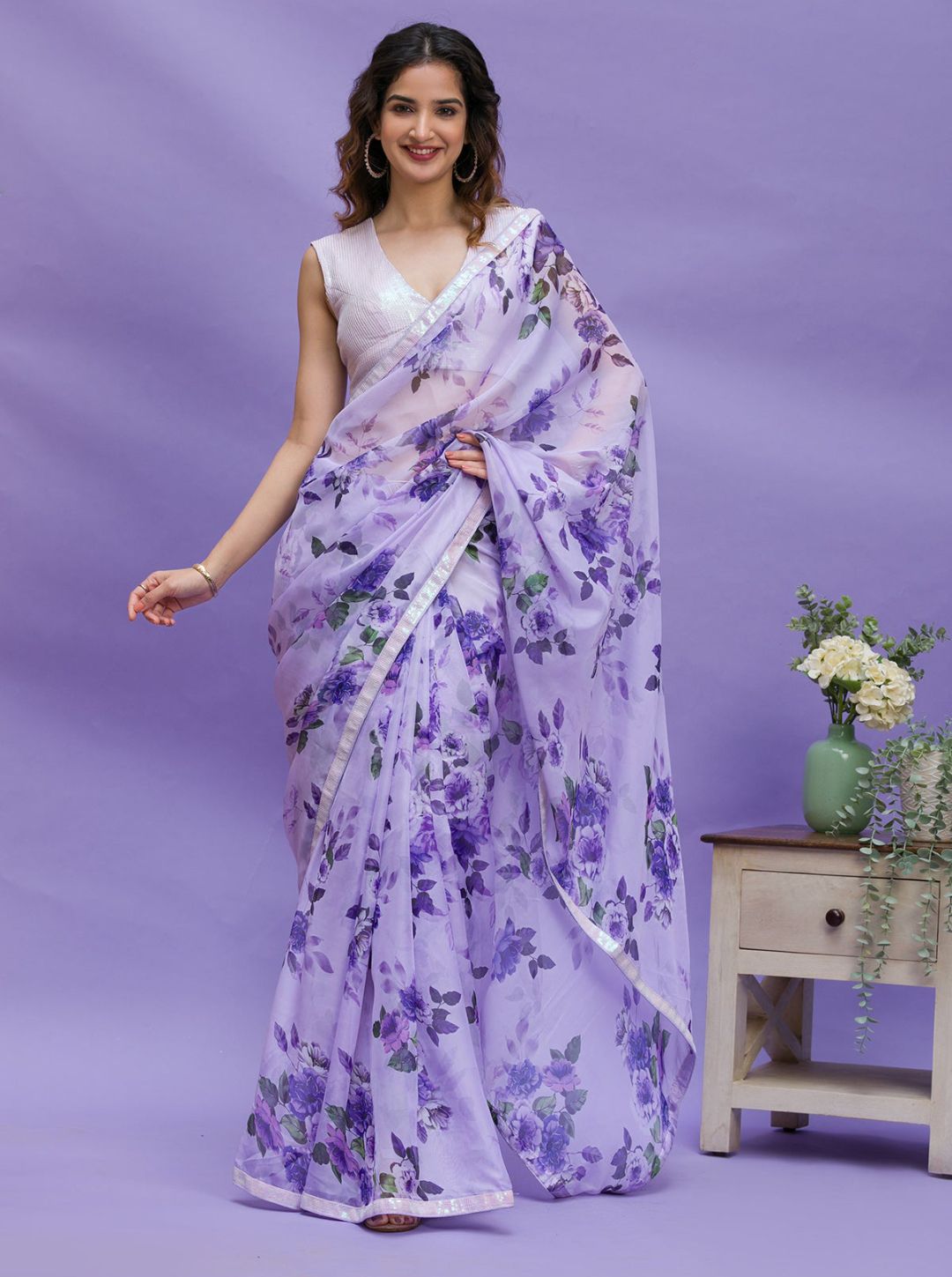 Chinon Sequence Fancy Sarees Collection
