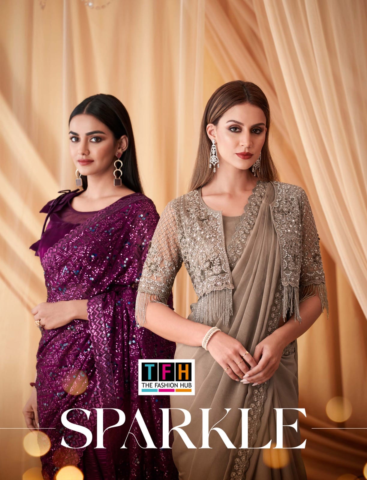 Sparkle Vol 4 Tfh Designer Georgette Silk Saree Collection