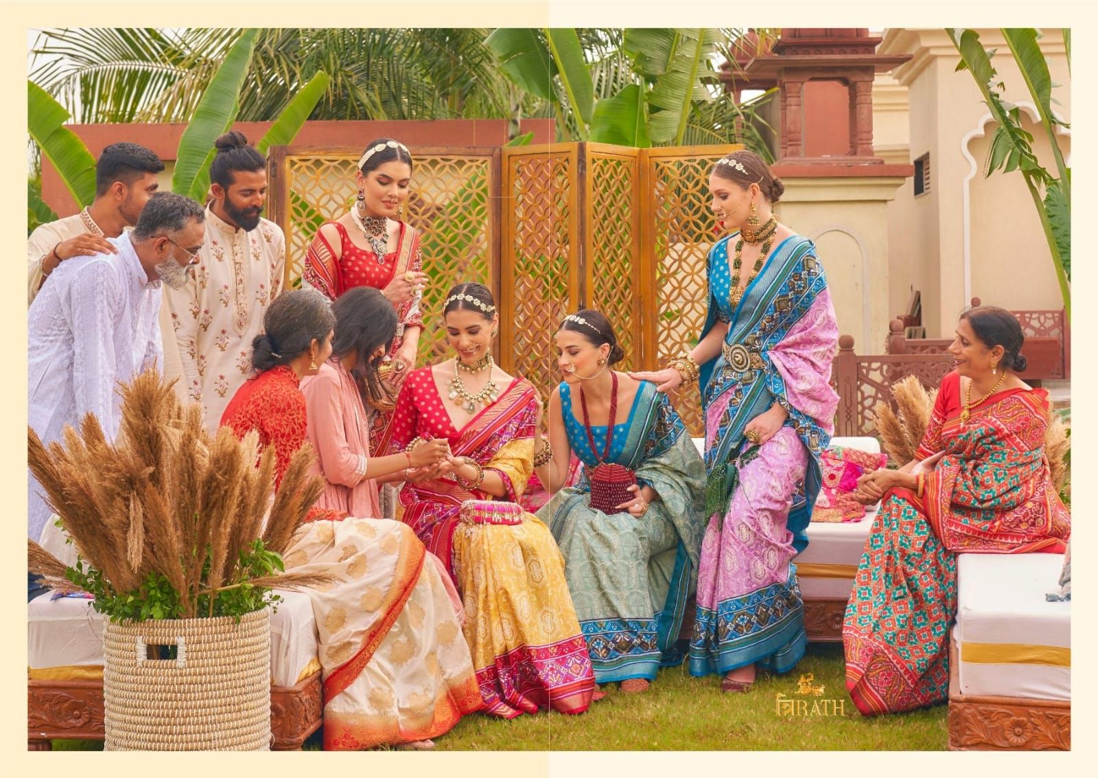 Mehendi Patola Trirath Sigma Silk Sarees