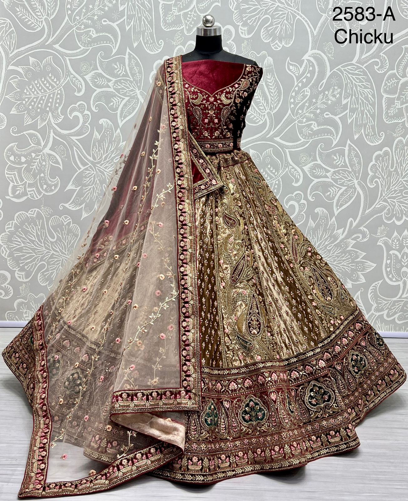 New Design 2583 Heavy Flair And Embroidery Broad Lace Designer Bridal Lehengacholi