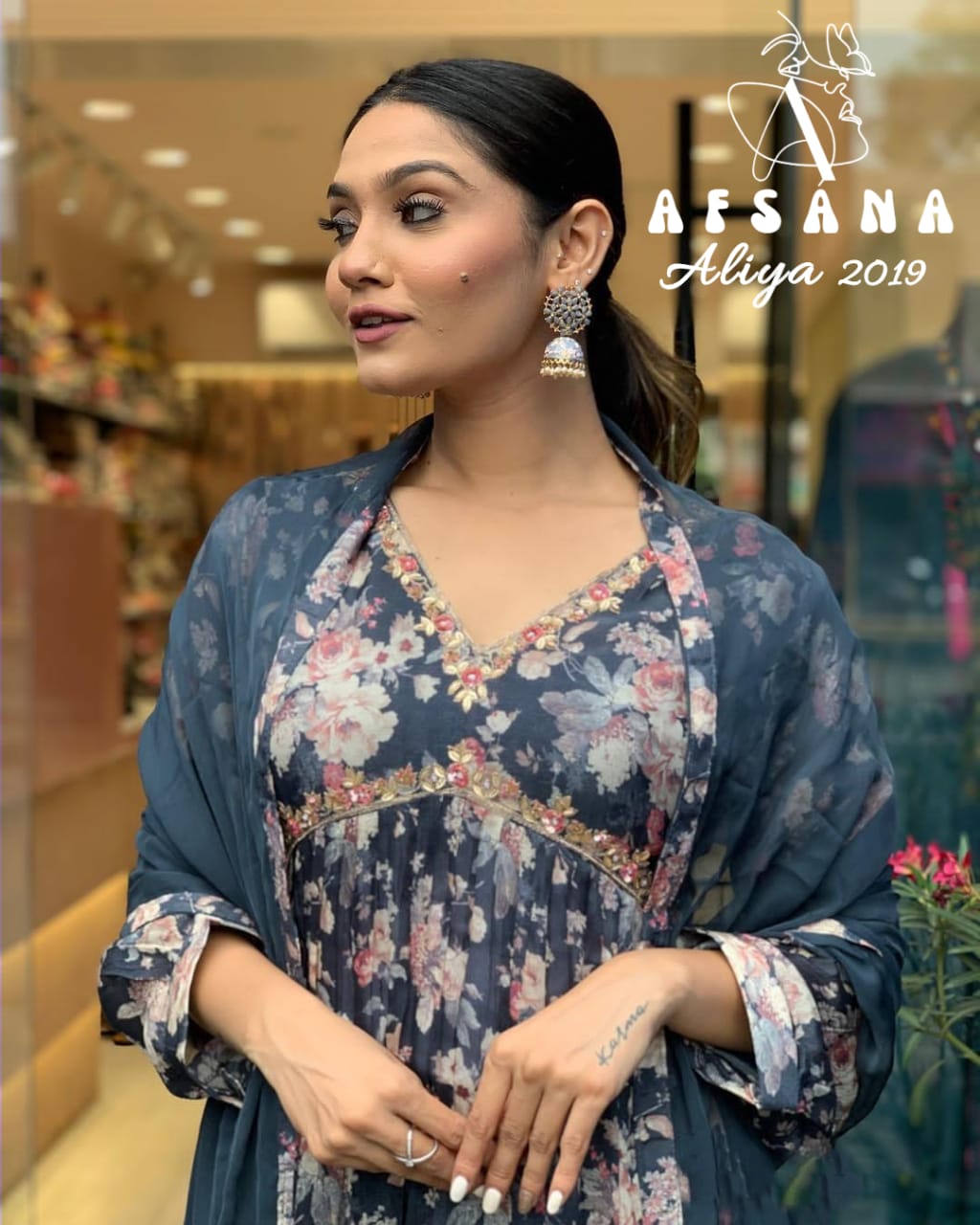 Afsana New Aliya Cut Top Bottom Duppata Aaliya 2019