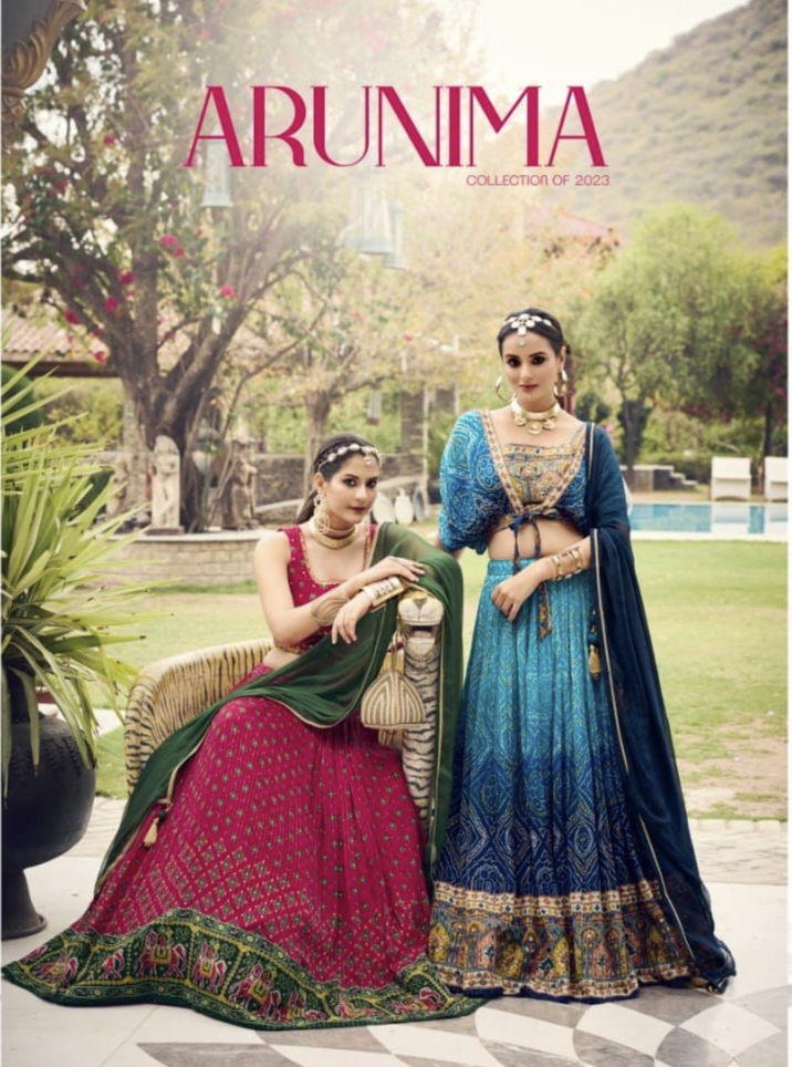 Virasat New Launch Arunima Pire Chinon Readymade Work Lehengas