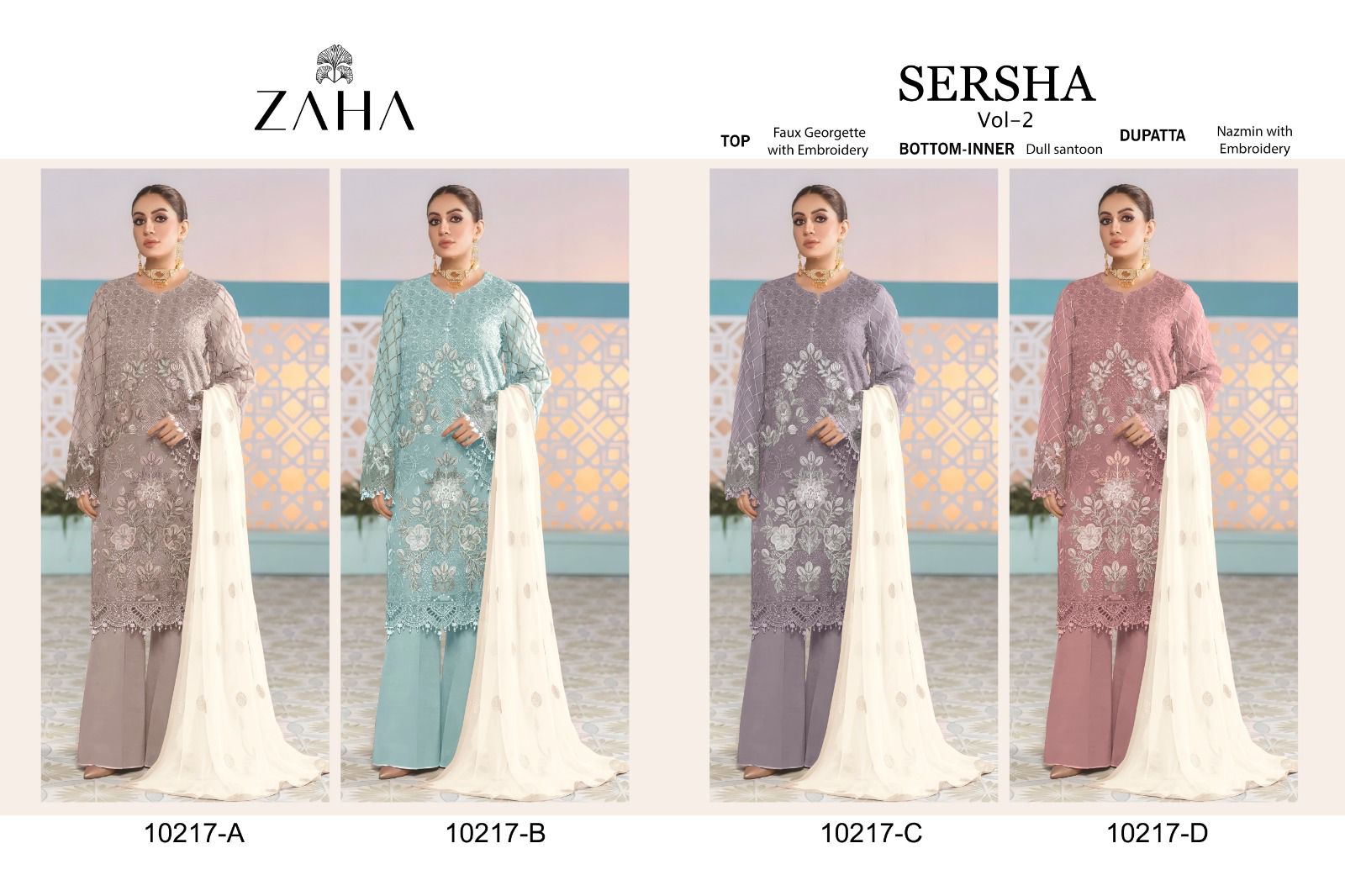 Sersha Vol 2 Hit Design Zaha Georgette Pakistani Concept