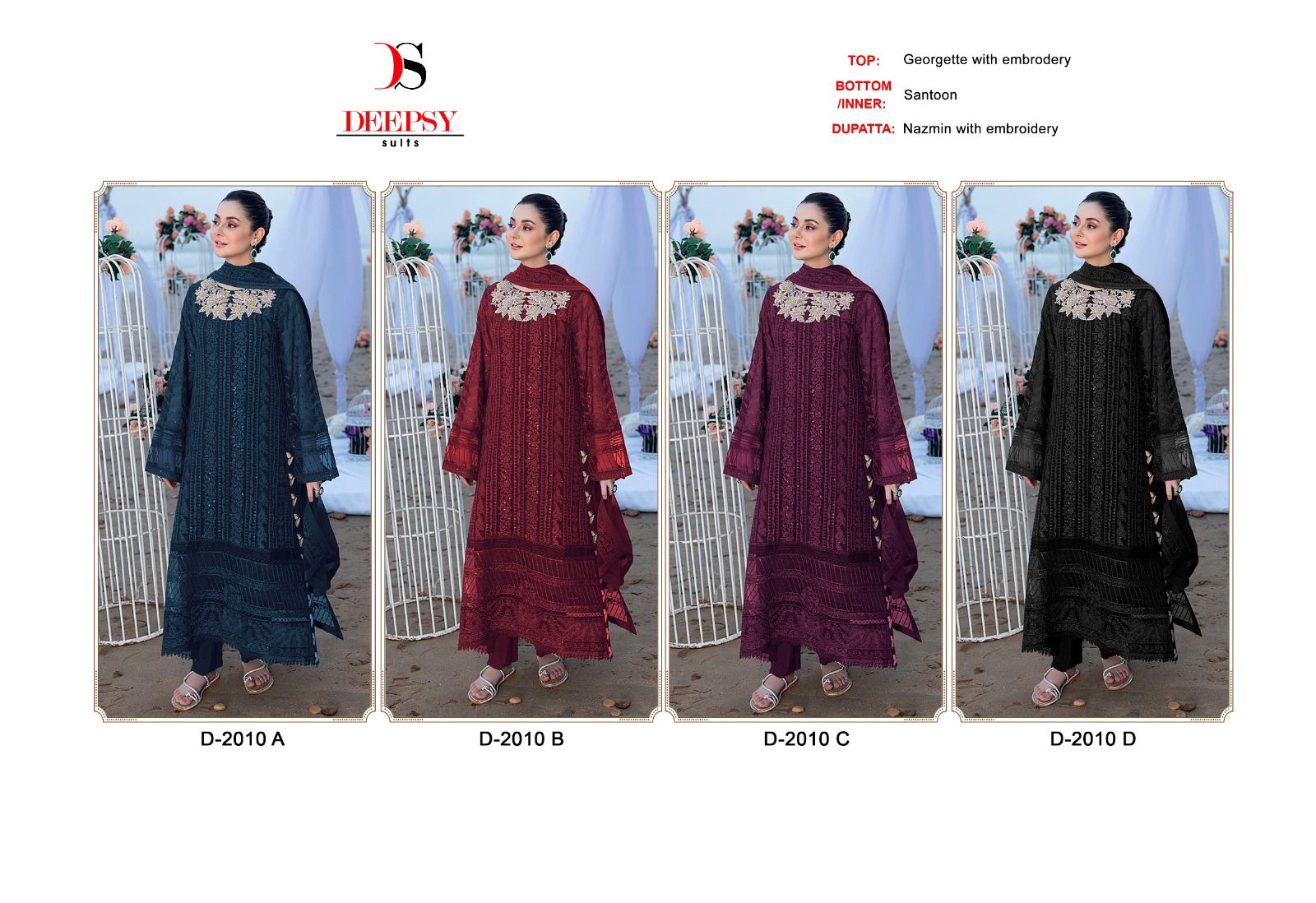 Deepsy Suits New Design 2010 Abcd Georgette Work Suits