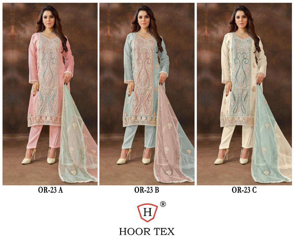 Or 23 A To C Hoor Tex Organza Pakistani Concept