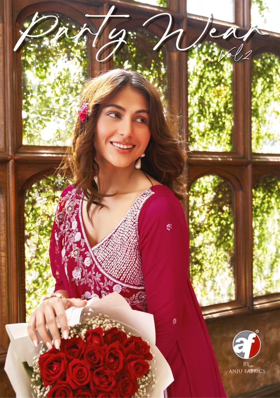Anju Fabric New Party Wear Vol 2 Designer Drap Style Dresses