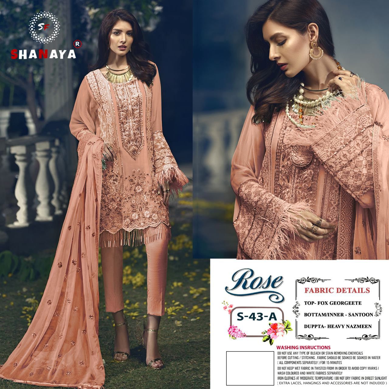 Rose Premium Edition S 43 Shanaya Georgette Handwork Collection