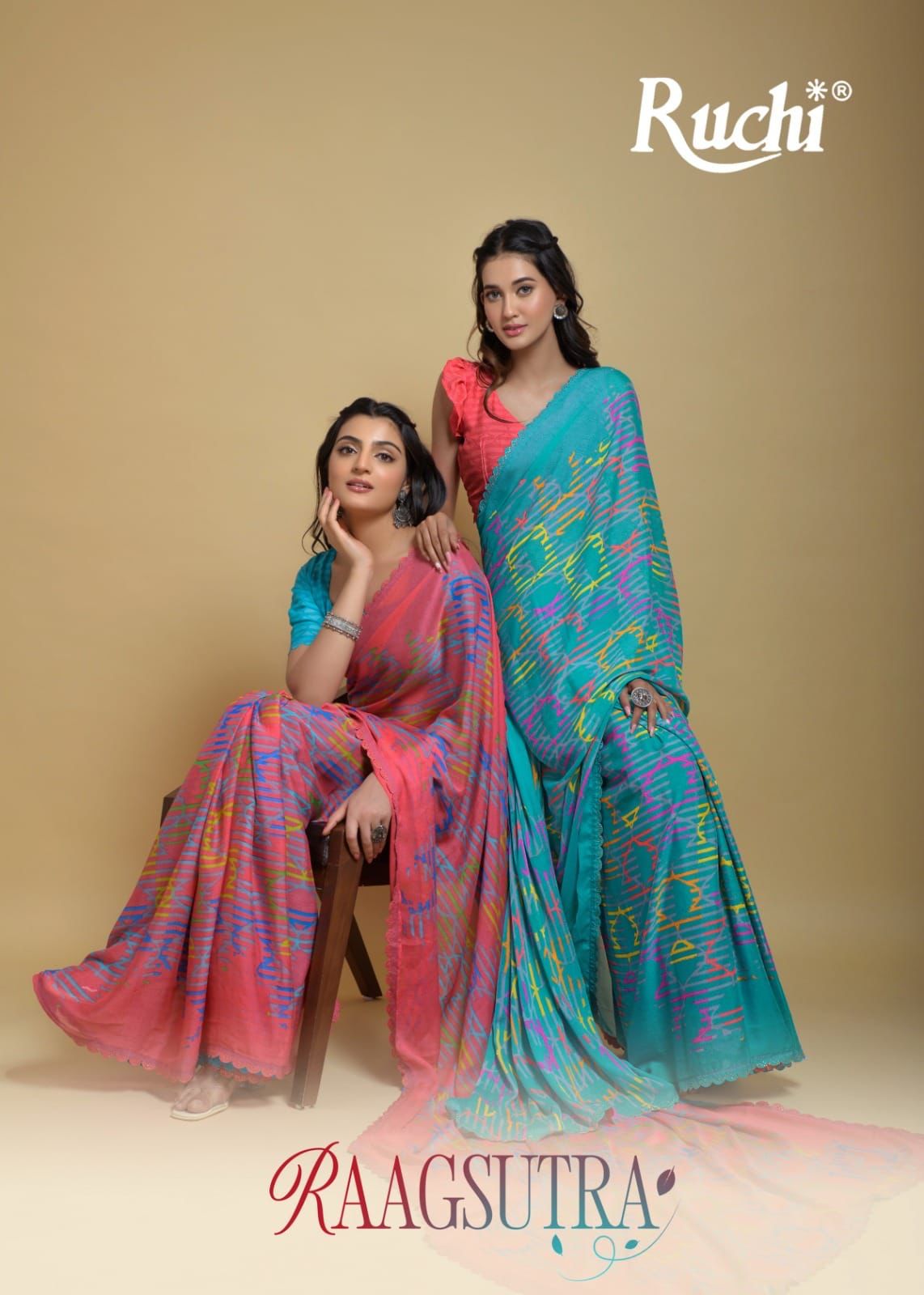 Ruchi New Raagsutra Silk Georgette With Swarovski Border Sarees