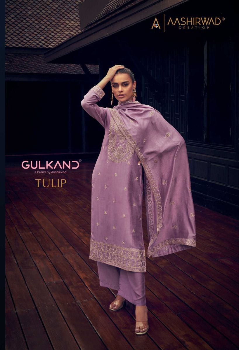 Aashirwad New Catalog Tulip Primum Silk Suits