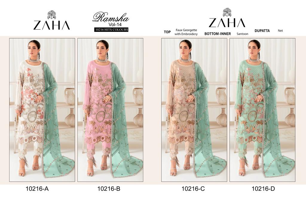 Ramsha Vol 14 By Zaha Georgette Pakistani Concept