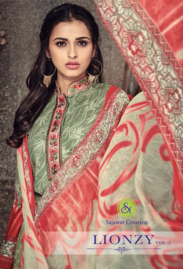 Lionzy Vol 2 By Sajawat Creation 911 Series Pure Cotton Cambric Cotton Salwar Kameez Catlog Wholesal...