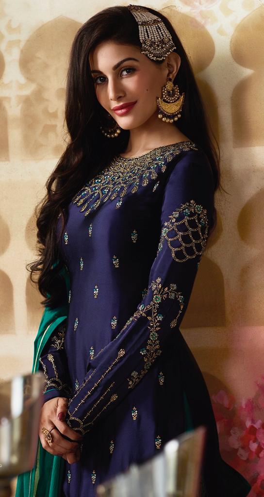 Sharara Amyra By Glossy Simar 4005 Series Designer Satin Georgette Sarara Suit Collection Wholesale ...