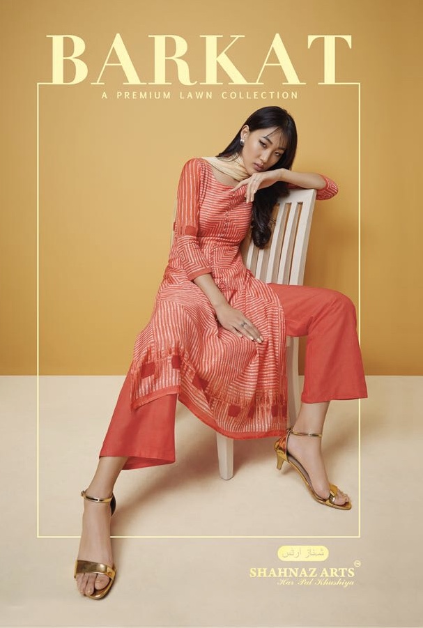 Shahnaz Art Barkat A Primium Lawn Collection 1001 Series Cambric Cotton Embroidery Suit Collection S...