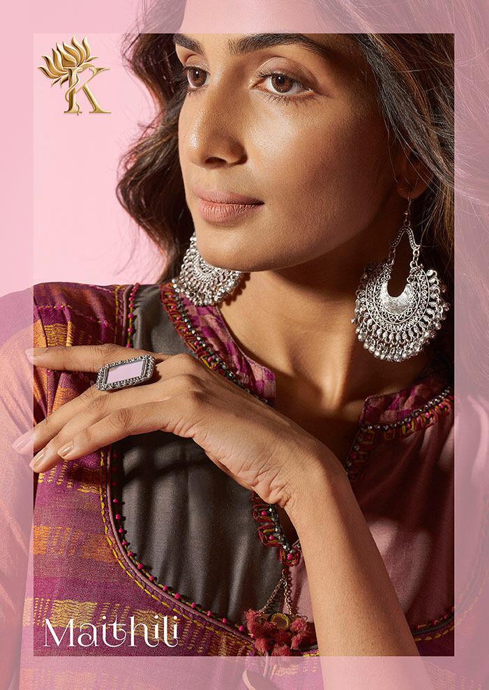 Maithili By Krsna 01 Series Fancy Gown Style Kurti Catlog Wholesale Dealer Surat