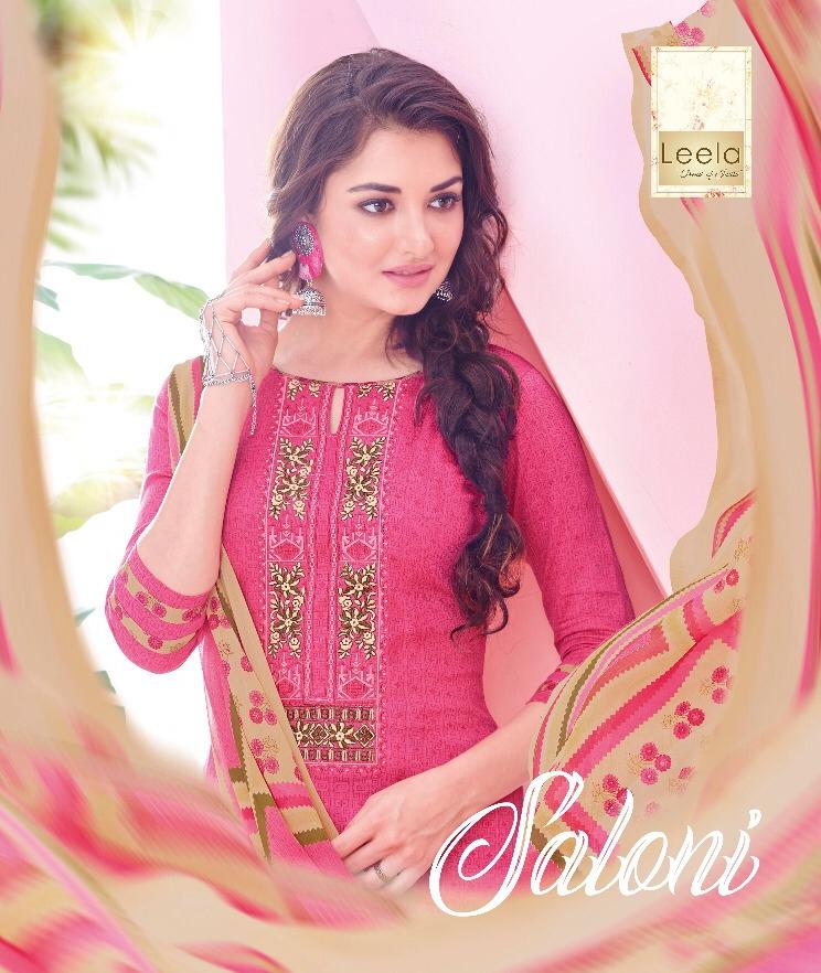 Saloni By Leela 1001 Series Fancy Cotton Satin Salwar Kameez Catlog Wholesaler Surat