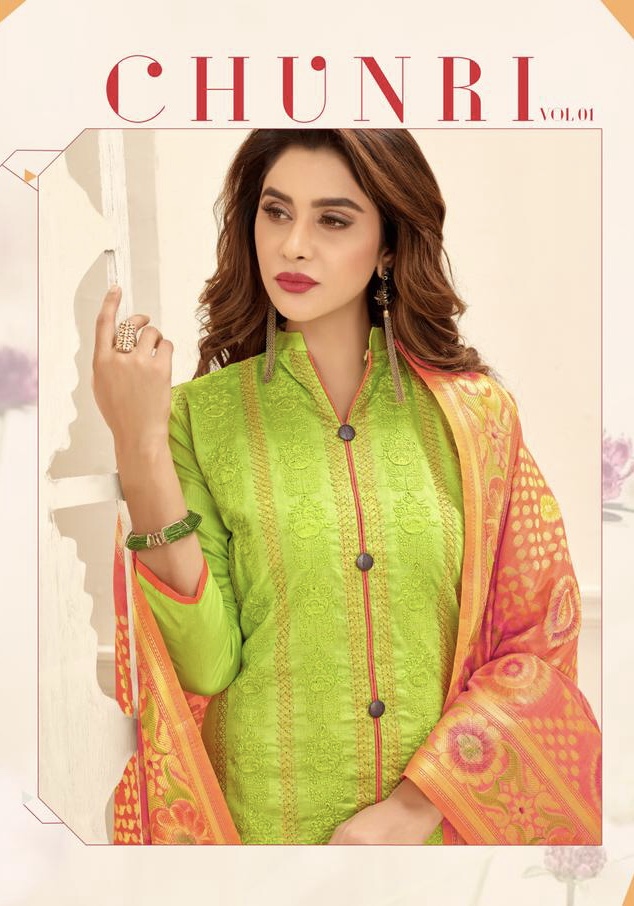 Navkar Chunri Vol 1 1001 Series Fancy Glace Cotton Suits