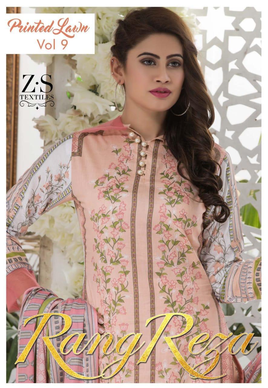 Rangreza Lawn Vol 9 By Zs Textile Fancy Lawn Printed Salwar Kameez Catlog Wholesaler Surat