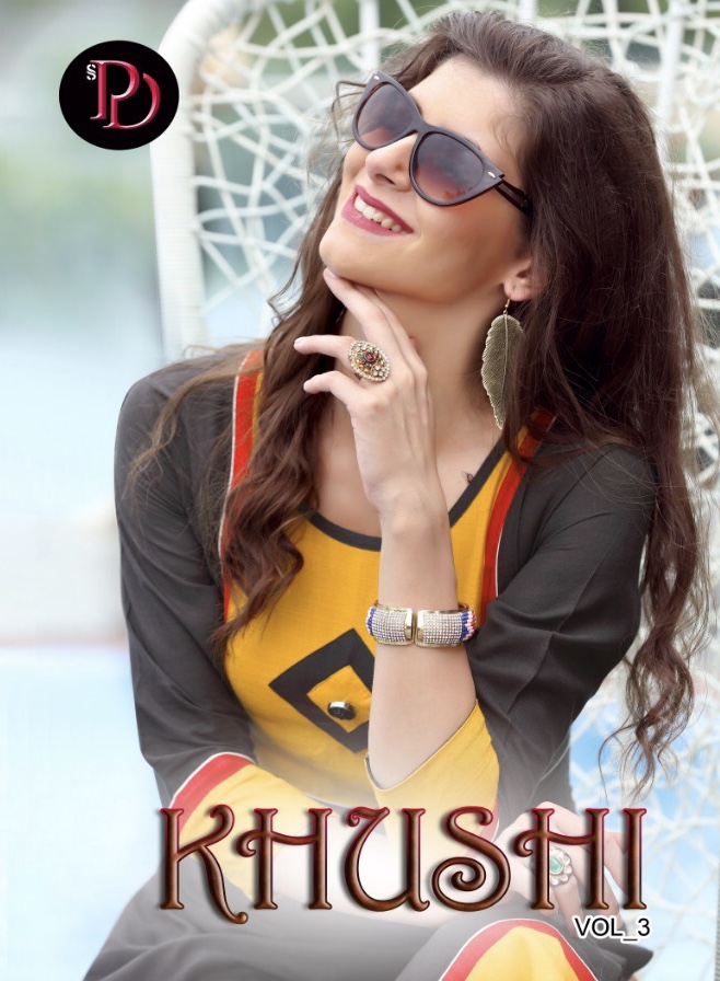 Khushi Vol 3 By Poorvi Designer 3001 Series Fancy Reyon Slub Kurti Catlog Wholesale Dealer Surat