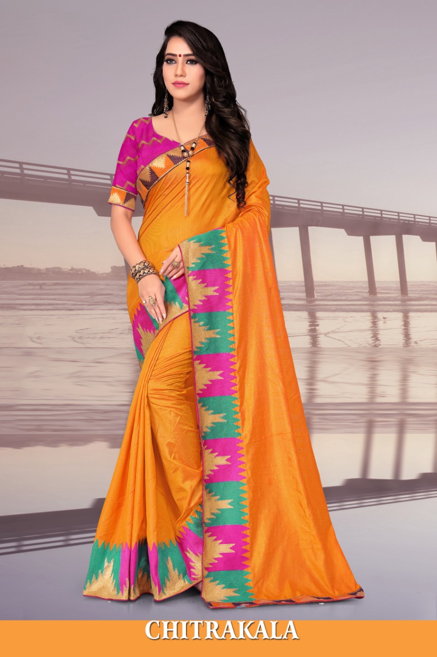 Chitrakala By Right One Fancy Printed Sana Silk Saree Catlog Wholesaler Surat