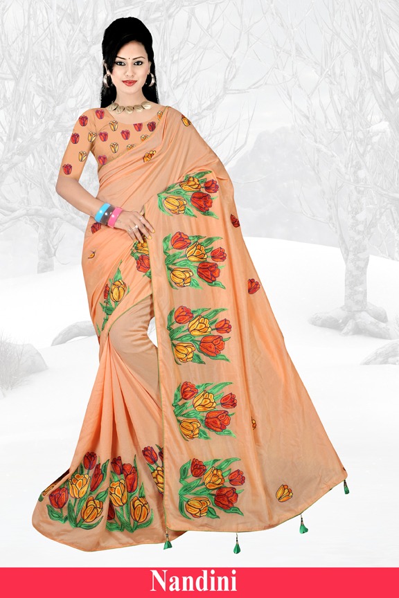 Nandini By Right One Fancy Vichitra Saree Catlog Wholesale Dealer Surat