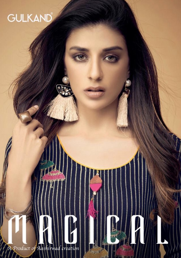 Magical By Gulkand Aashirwad 001 Series Fancy Reyon Printed Kurti Collection Wholesaler Surat