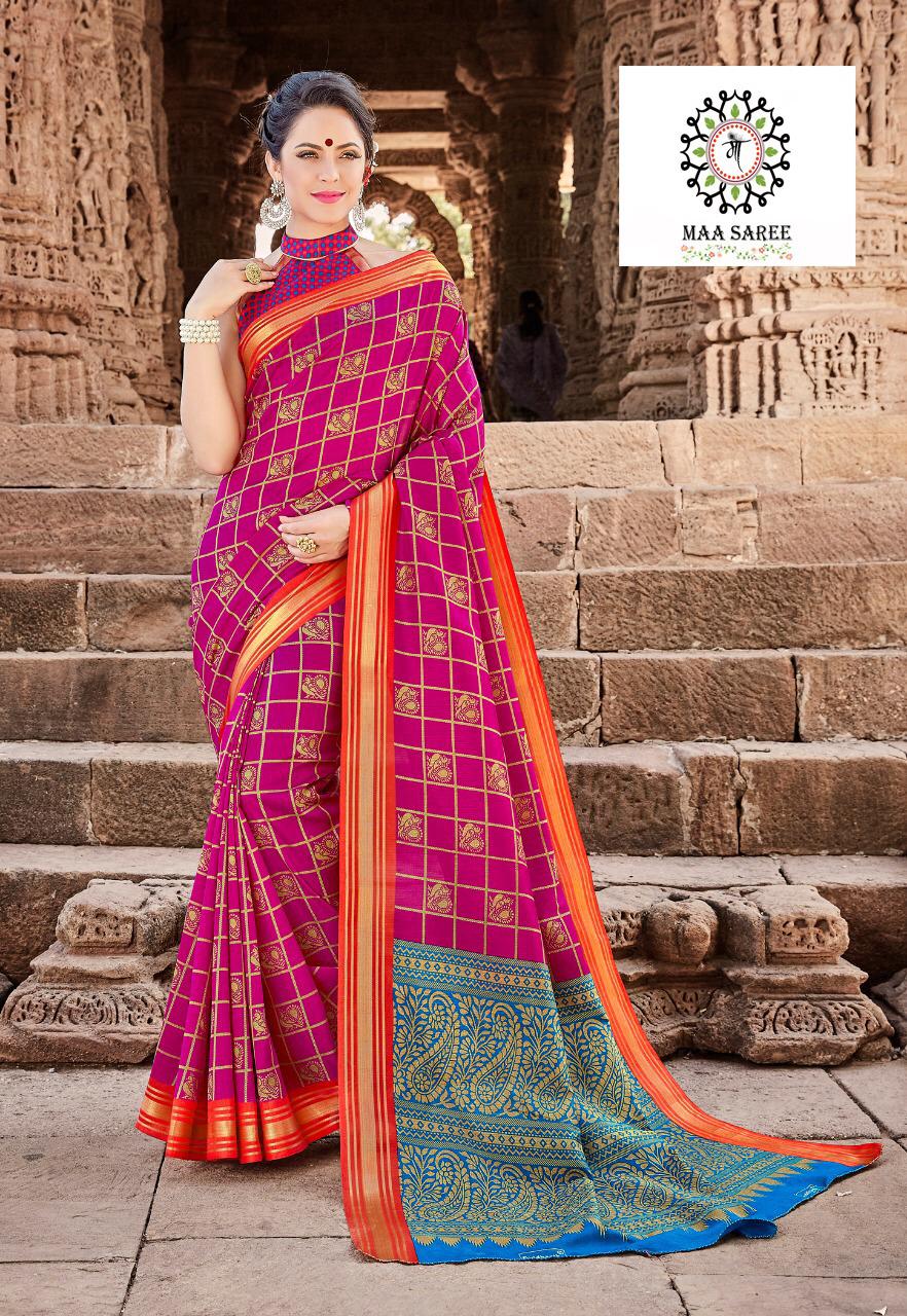 Peacock By Maa Sarees 501 Series Fancy Silk Printed Saree Collection Wholesaler Surat