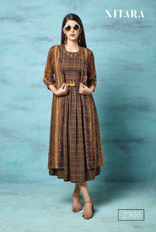 Nitara Myrah 2301 Series Designer Reyon Printed Kurti Catlog Wholesale Dealer And Supplier Surat