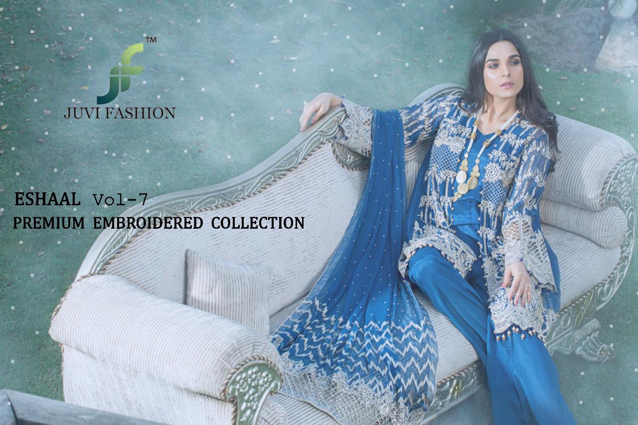 Eshaal Vol 7 By Juvi Fashion 28001 Series Designer Georgette Pakistani Style Salwar Kameez Collectio...