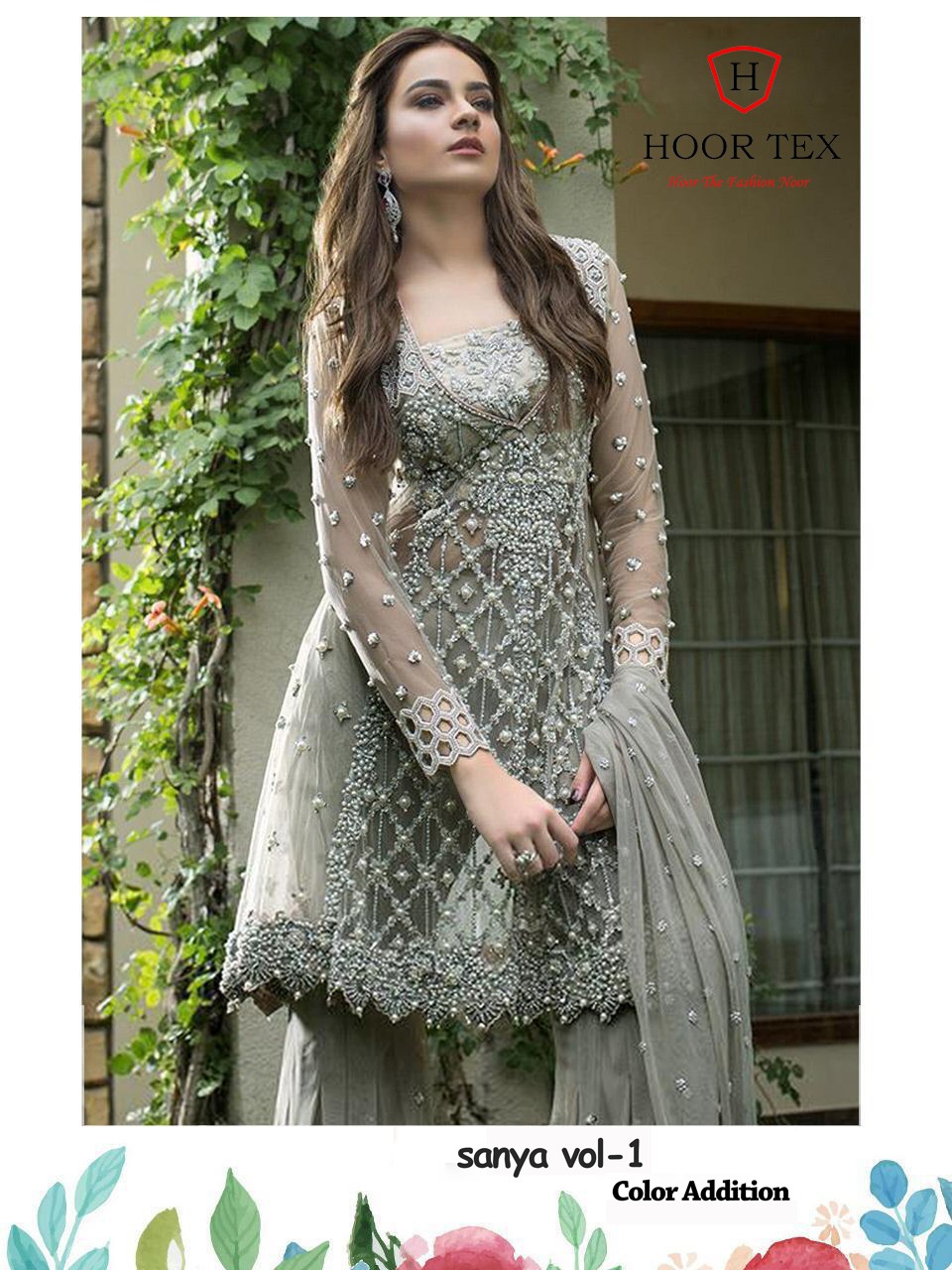 Sanya Vol 1 By Hoor Tex 0054 Colours Fancy Party Wear Pakistani Style Salwar Kameez Catlog Wholesale...