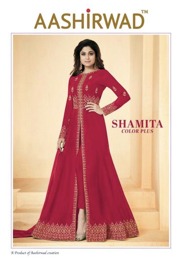 Shamita Colour Plus By Aashirwad 10001 Series Fancy Fancy Party Wear Gown Collection Wholesaler Sura...