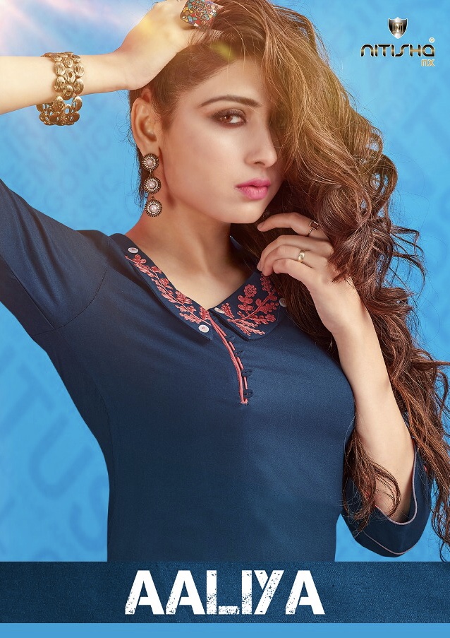 Aaliya By Nitisha Nx 1001 Series Fancy Reyon Kurti Catlog Wholesler Surat