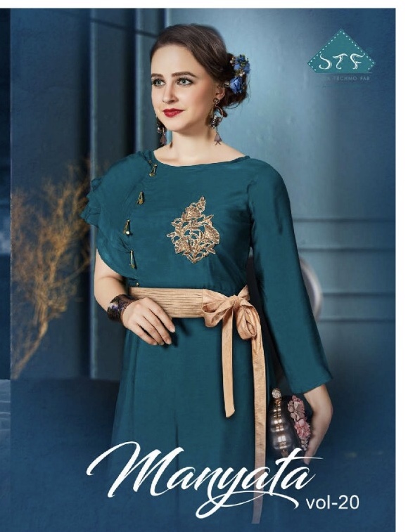 Manyata Vol 20 By Stf 1001 Series Designer Party Wear Gown Style Kurti Catlog Wholesaler Surat