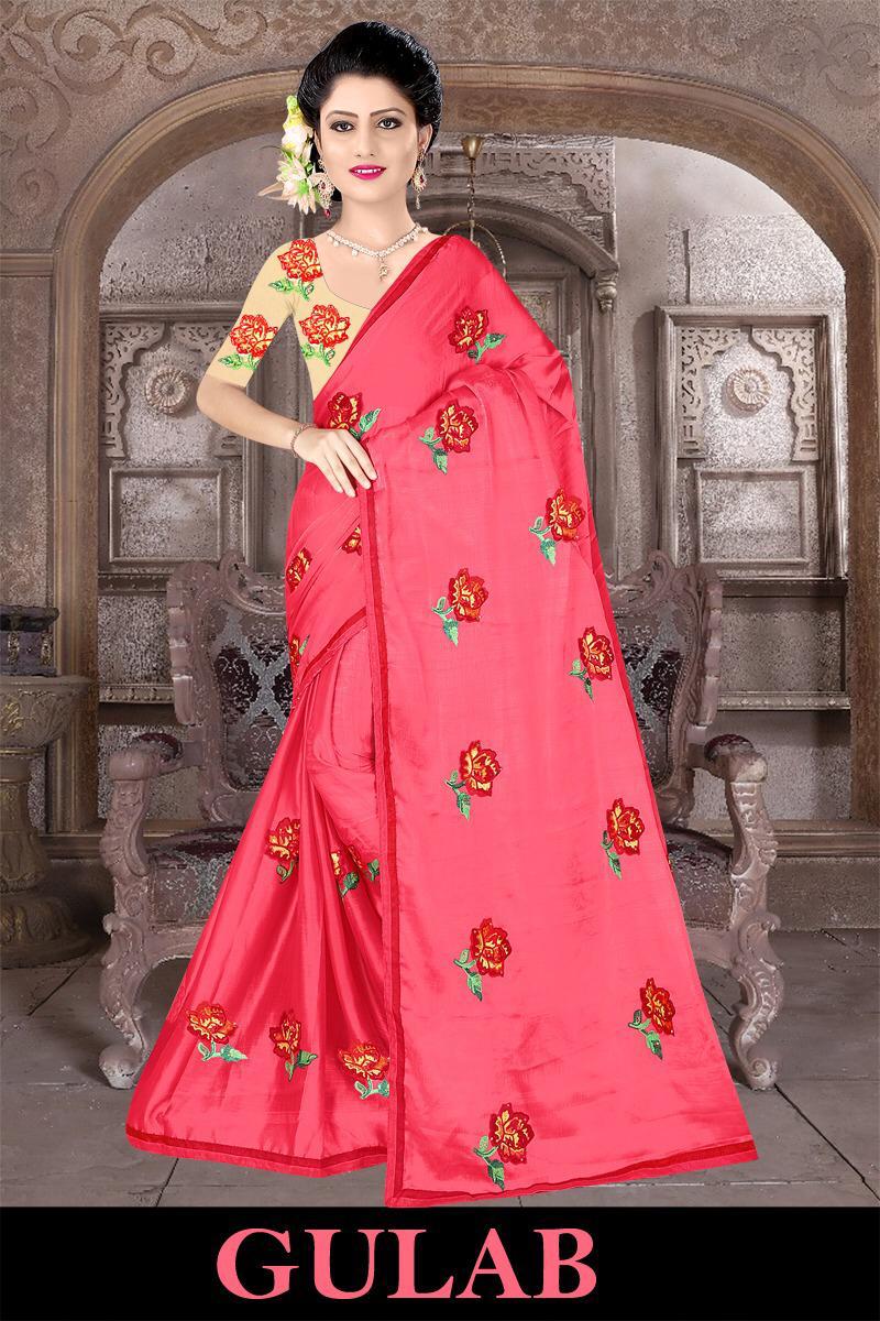 Gulab By Right One Fancy Party Wear Sai Shiffon Saree Catlog Wholesale Dealer Surat