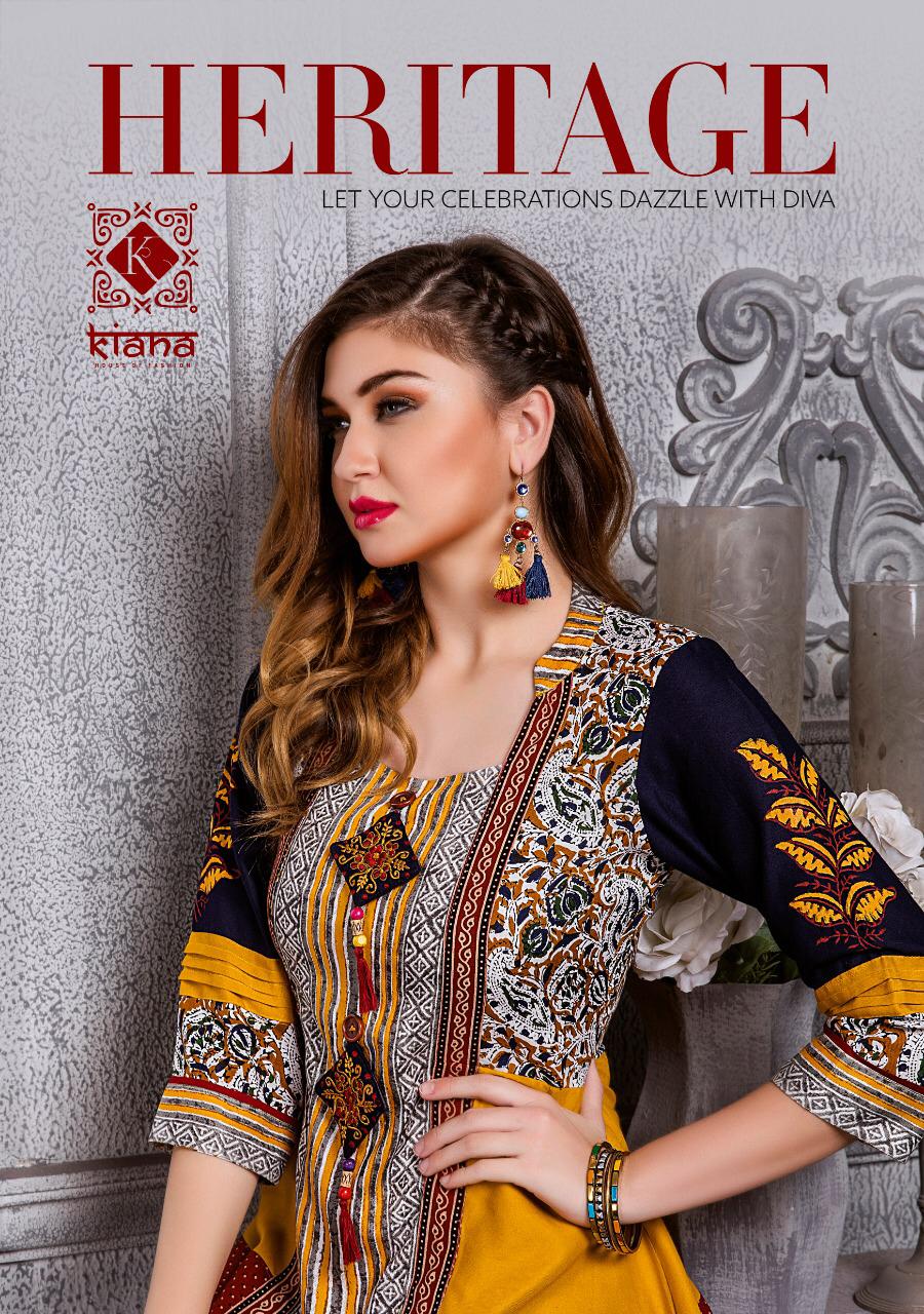 Heritage By Kiana 001 Series Fancy Designer Gown Style Kurti Catlog Wholesale Dealer Surat