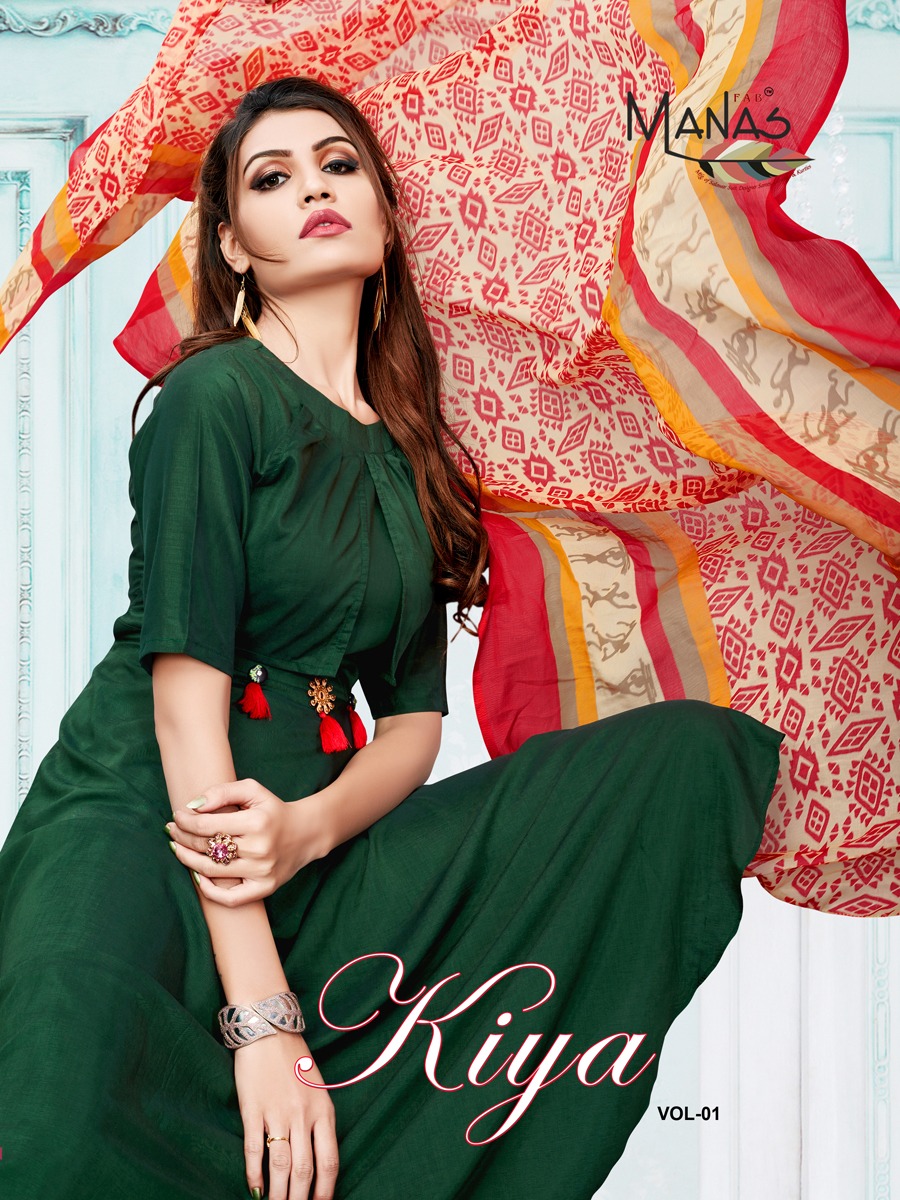 Kiya Vol 1 By Manas 2001 Series Designer Maslin Gown Style Kurti Catlog Wholesale Dealer Surat