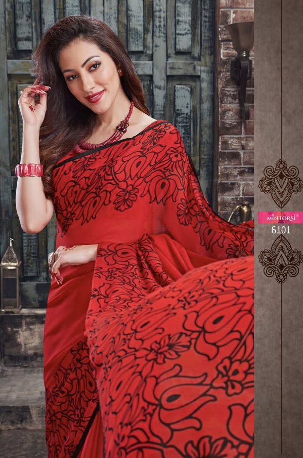 Varsiddhi Mintorsi Harshika 6101 Series Fancy Printed Saree Catlog Wholesaler And Supplier Surat