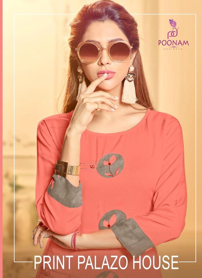Print Plazo House By Poonam 01 Series Fancy Kurti With Plazzo Catlog Wholesale Dealer And Supplier S...