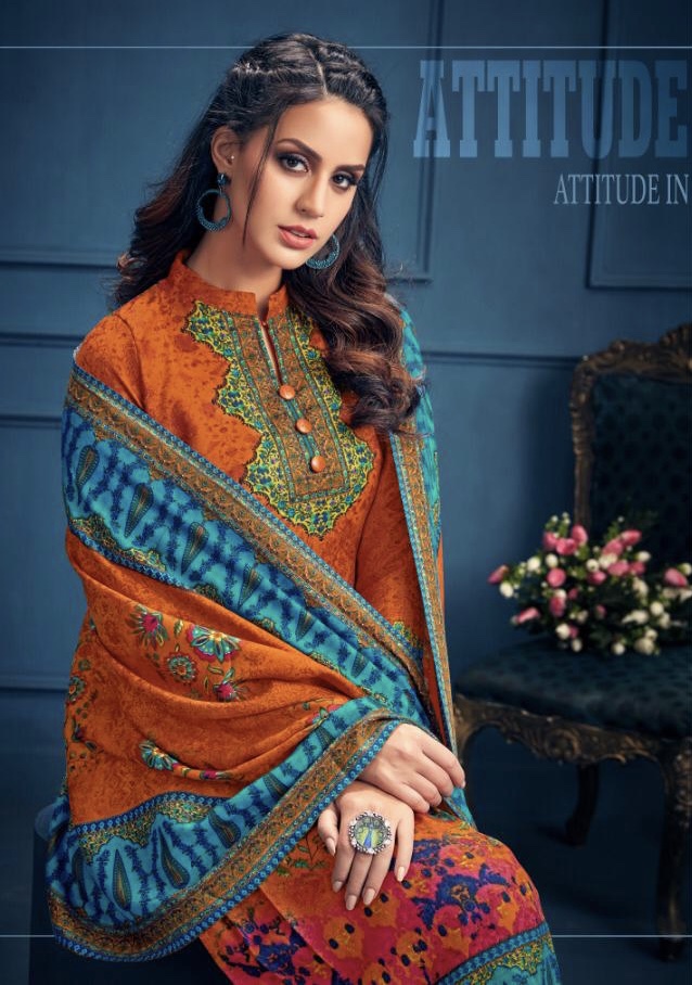 Al Marina By Belliza Designer Studio 184001 Series Fancy Pashmina Digital Printed Salwar Kameez Catl...