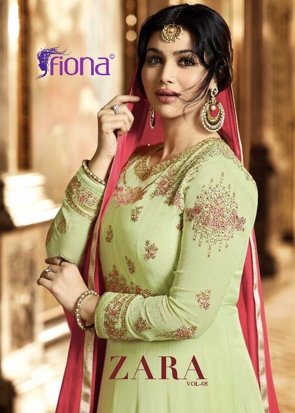 Zara Vol 8 By Fiona 22021 Series Designer Faux Georgette Anarkali Gown Suit Collection Wholesale Dea...