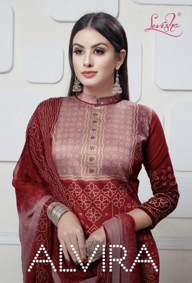 Alvira Bandhani Collection By Levisha 2813 Series Fancy Cotton Satin Bandhani Printed Salwar Kameez ...