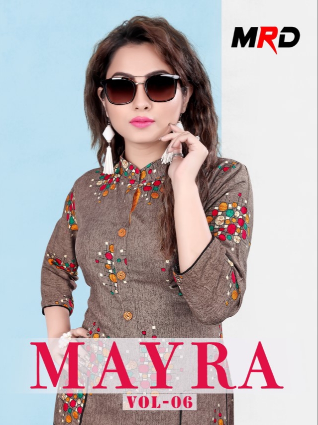 Mayra Vol 6 By M R Designer 6001 Series Fancy Heavy Reyon Printed Kurti Catlog Wholesale Dealer Sura...