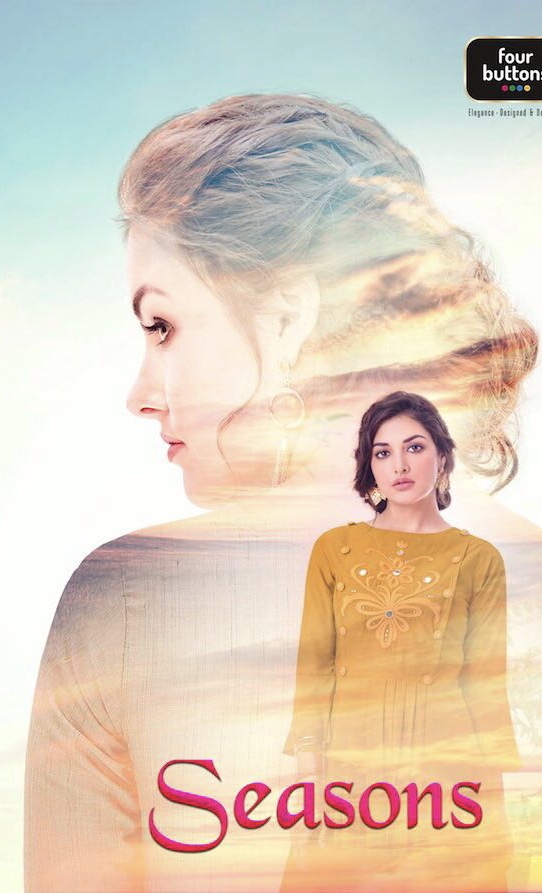 Four Buttons Seasons 4151 Series Designer Party Wear Kurti Catlog Wholesale Dealer Surat