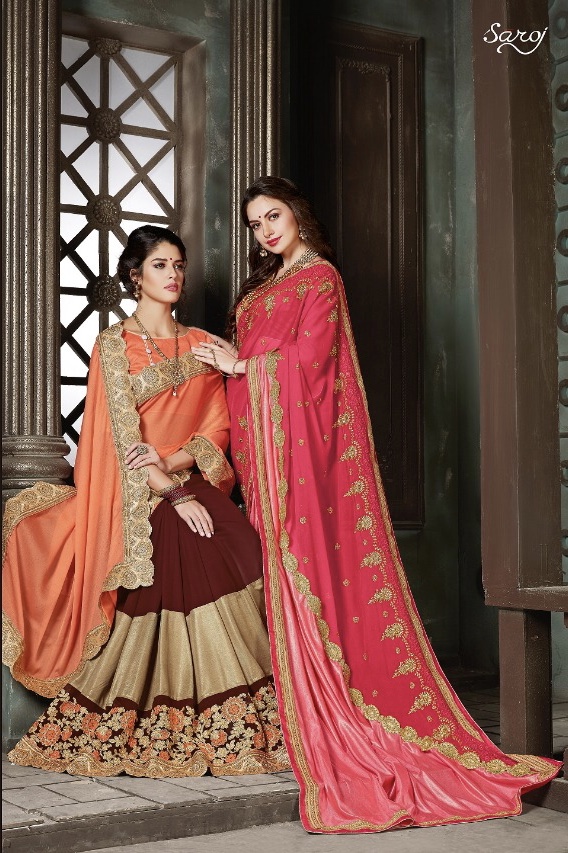 Saroj Sajawat 14501 Series Designer Party Wesr Sarees Surat