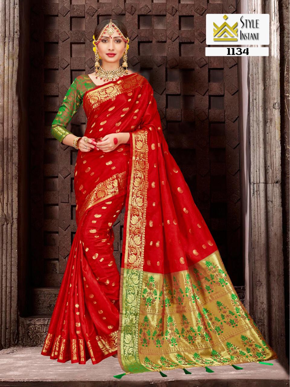 Kesariya Patola Silk By Style Instant 1120 Series Fancy Party Wear Weaving Silk Saree Collection Who...